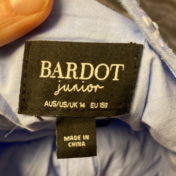 Bardot Girl's Ruched Mini Dress, Cornflower blue size 14 - Picture 5 of 8